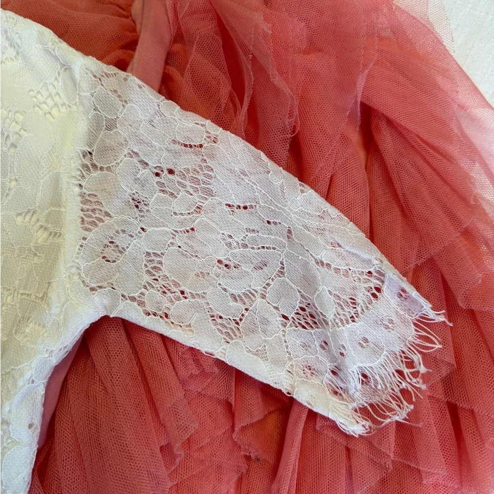 Boutique Brand | 2 Piece | Lace 3/4 Sleeved Blouse and Ruffle Midi Skirt | 3T